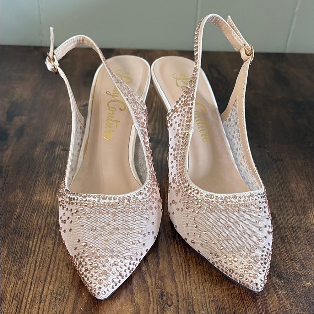 Lady Couture Pink Crystal Embellished Heels